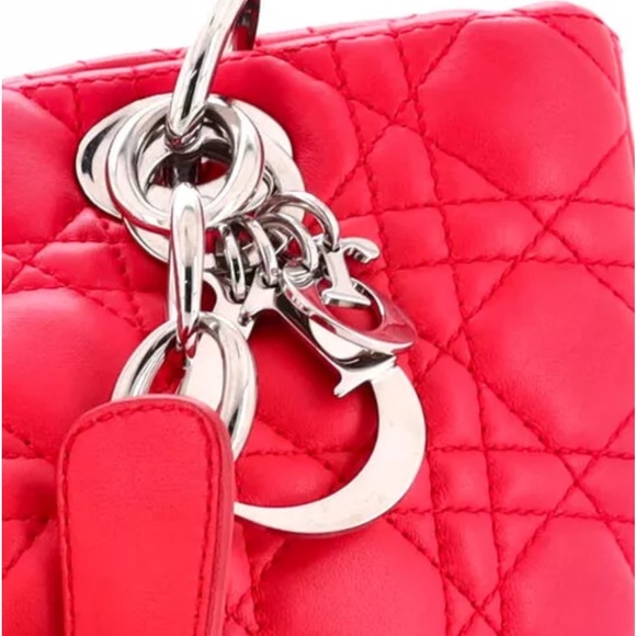 Lady Dior Shopper Tote Bag Lambskin Leather Cannage - Picture 5 of 11